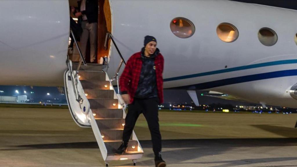 Brittney Griner llegando a EEUU