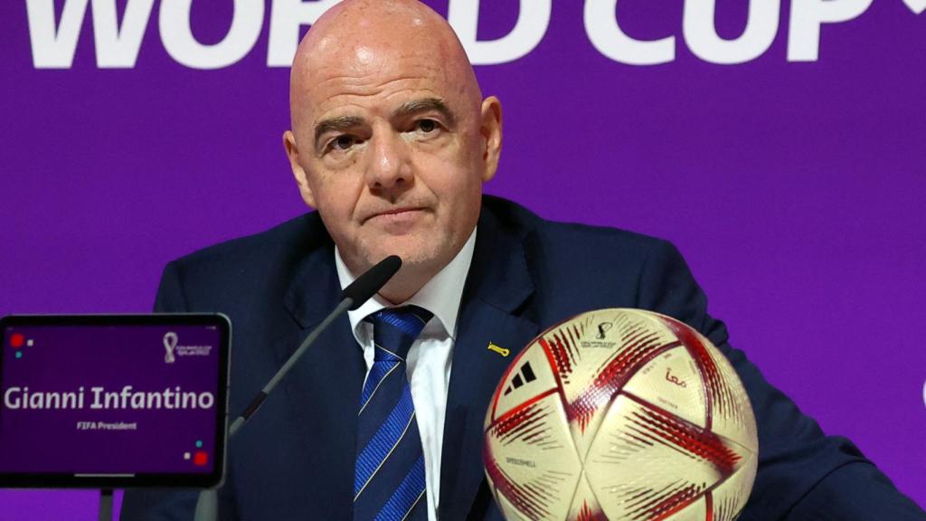 Infantino, durante su rueda de prensa