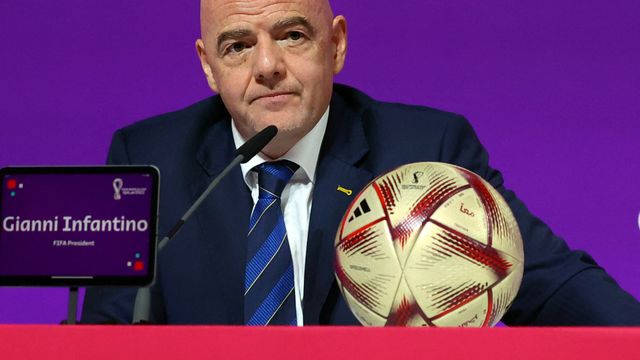 Infantino, durante su rueda de prensa.