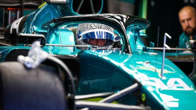 Fernando Alonso, en su primer test con Aston Martin.