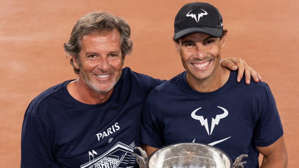 Francis Roig junto a Rafa Nadal en Roland Garros