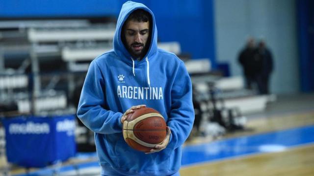 Facundo Campazzo durante un entrenamiento con la selección argentina