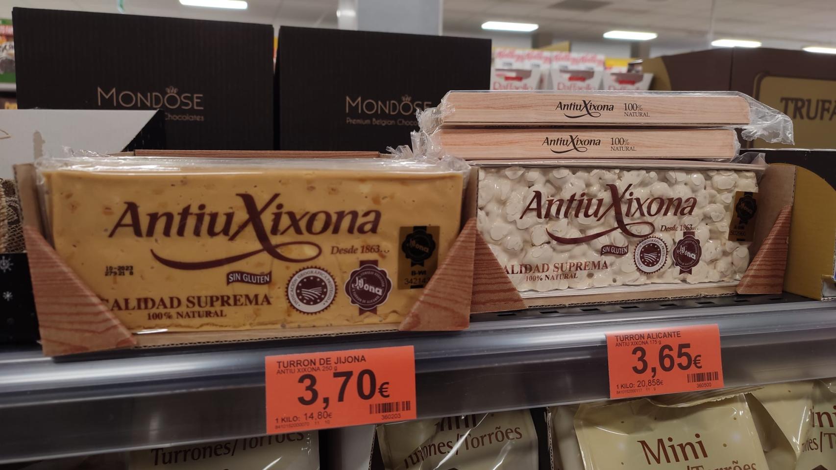 Turrón de Jijona en un supermercado de Madrid.