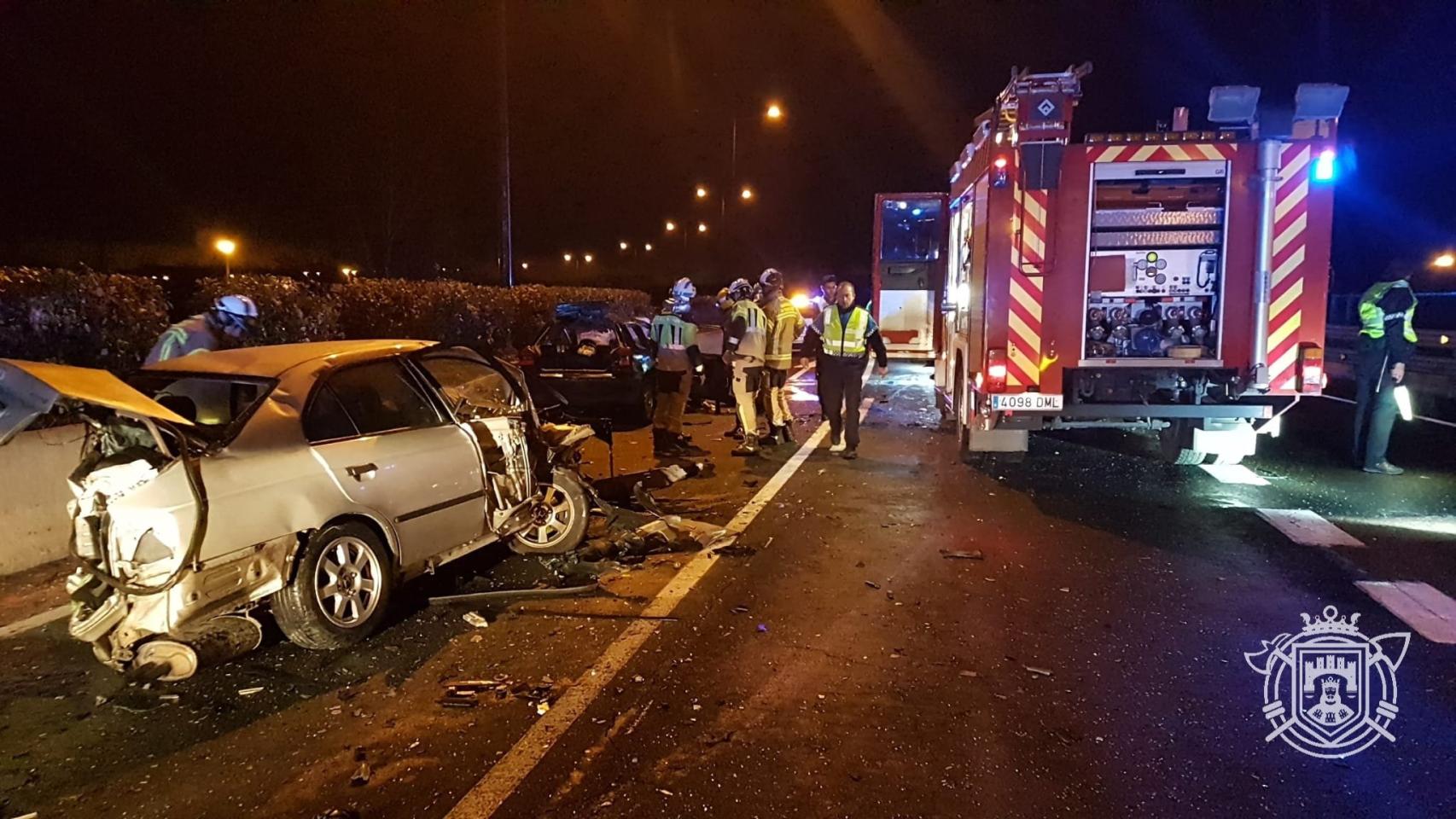 Uno de los coches implicados en el accidente