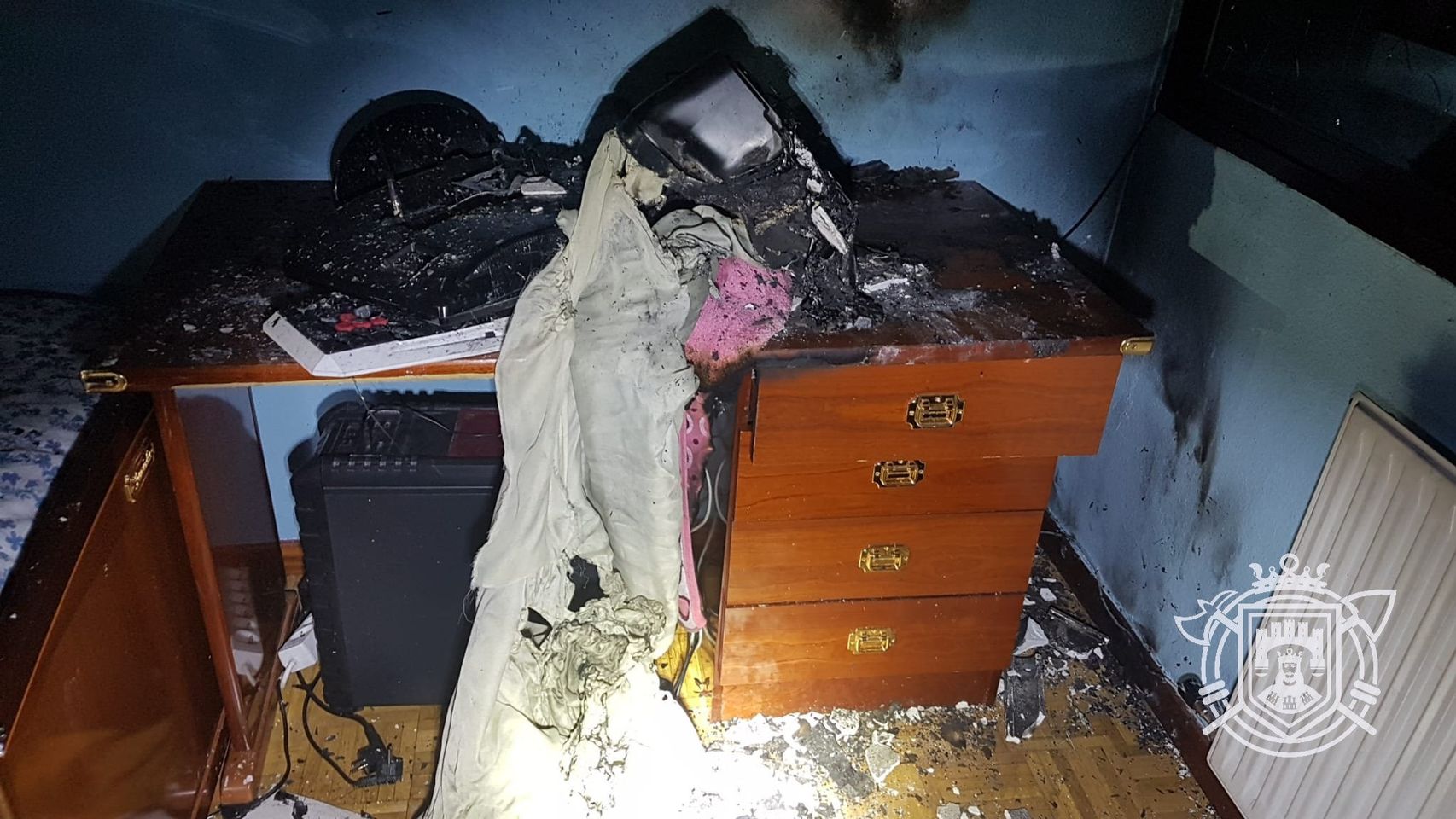 Imagen del incendio en una vivienda de Burgos