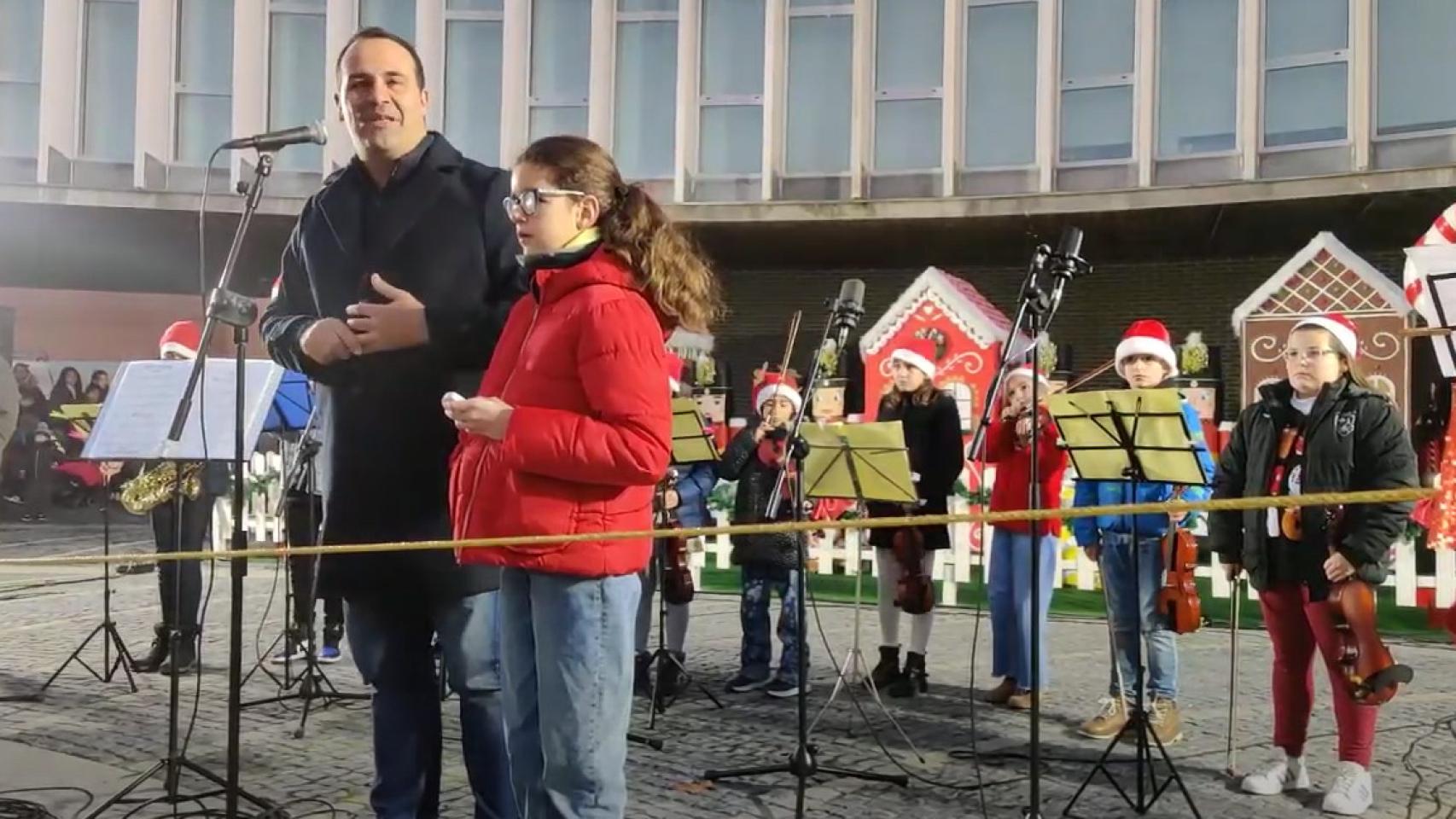 El alcalde de Santa Marta, David Mingo, en la inauguración de la 'Villa Navideña'