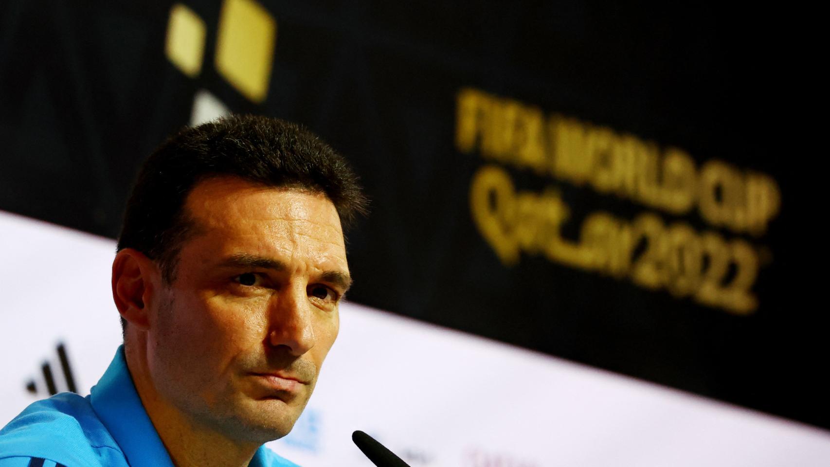 Lionel Scaloni, en rueda de prensa con la selección de Argentina en el Mundial de Qatar 2022
