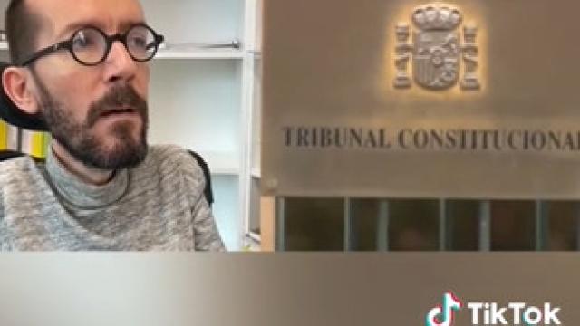 Una captura del vídeo que Echenique ha subido a su cuenta de TikTok