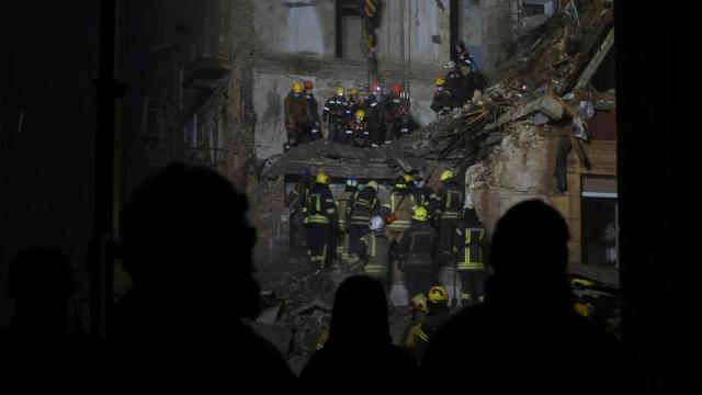 Un edificio destruido durante los bombardeos.