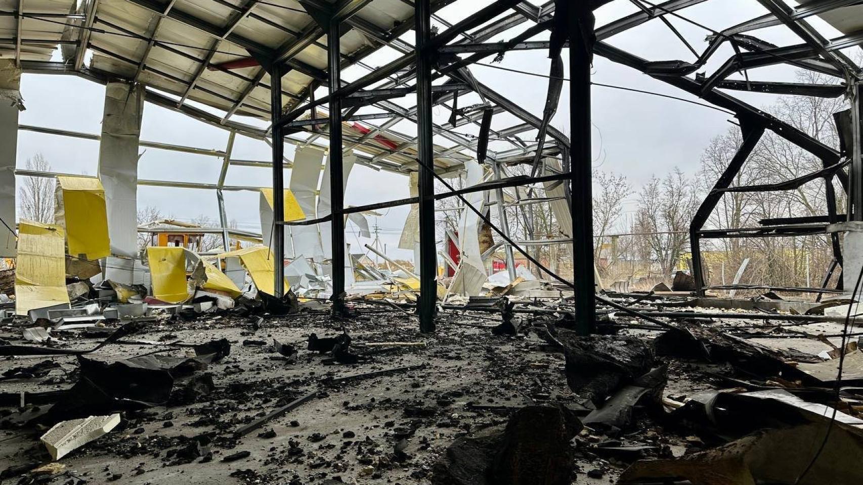 Daños causados por el ataque a la ciudad de Belgorod