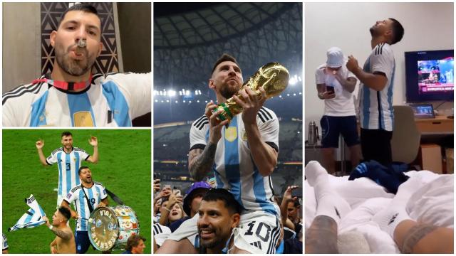Kun Agüero fue uno más en la fiesta de Argentina