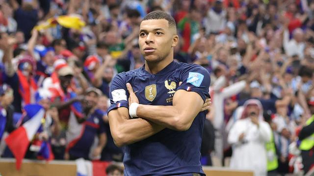 Kylian Mbappé, celebrando un gol con la selección de Francia durante la final del Mundial de Qatar 2022