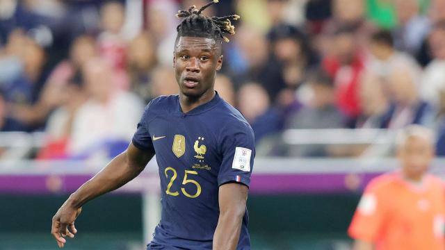 Eduardo Camavinga, con la selección de Francia durante el Mundial de Qatar 2022