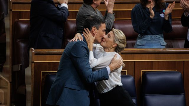 Pedro Sánchez y Yolanda Díaz, en el Congreso de los Diputados.