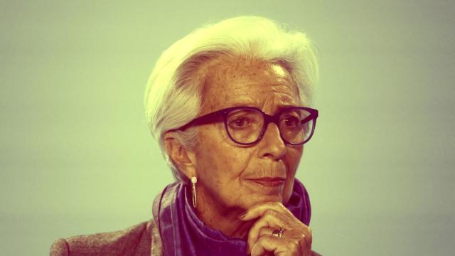 Christine Lagarde, presidenta del BCE, durante una rueda de prensa.