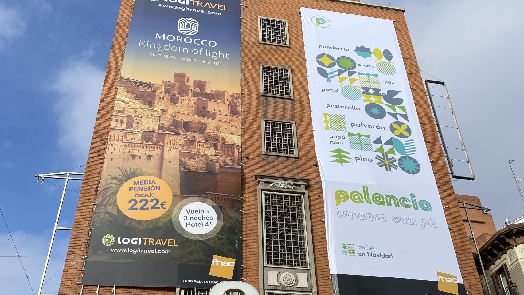 Cartel de Palencia en el FNAC de Callao, en Madrid