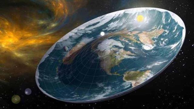 Una representación de la Tierra plana.