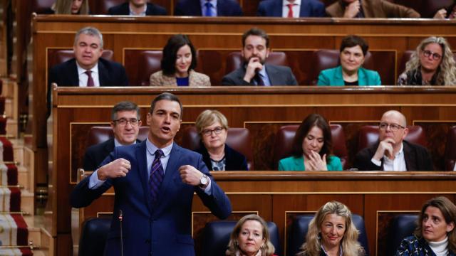 El presidente del Gobierno, Pedro Sánchez, este miércoles en el Congreso de los Diputados.