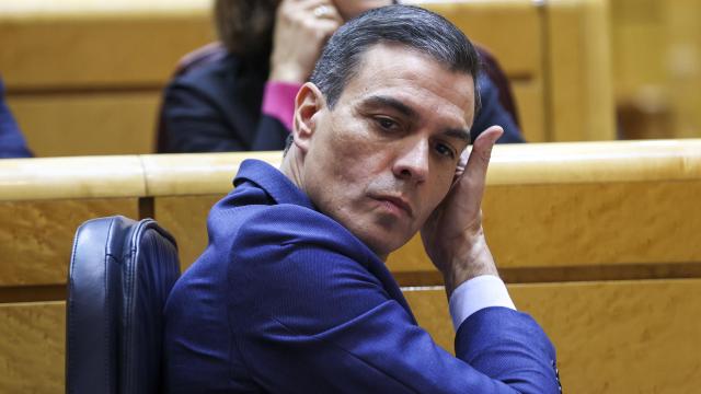 El presidente del Gobierno, Pedro Sánchez, este miércoles en el Senado.