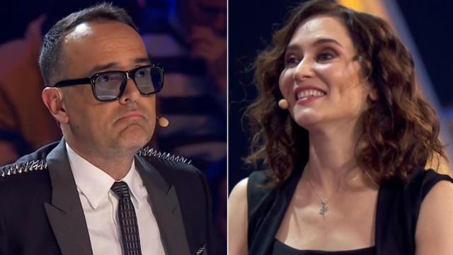 Risto Mejide y Ayuso en un fotomontaje.