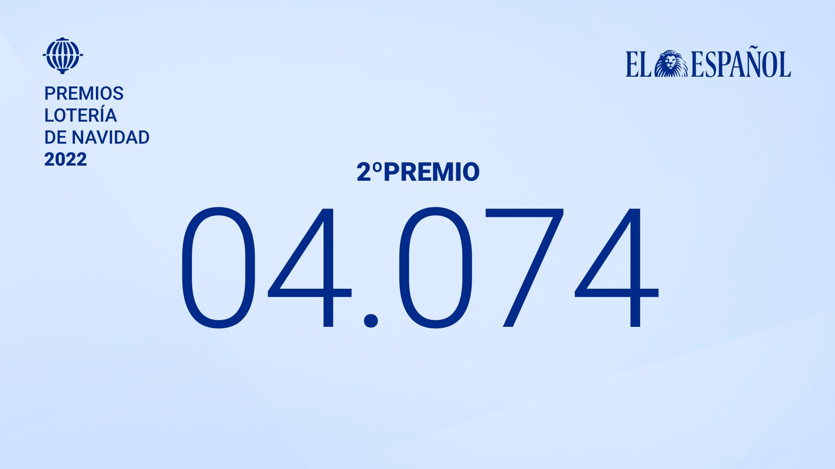 04.074, el segundo premio de la Lotería de Navidad 2022