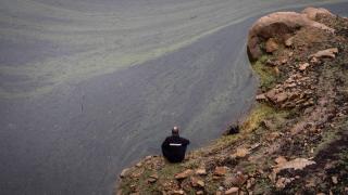 Muestreos en un embalse de A Limia, en Ourense, totalmente contaminado.