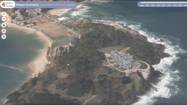 El Palacio de la Magdalena, de Santander, visto desde el gemelo digital.