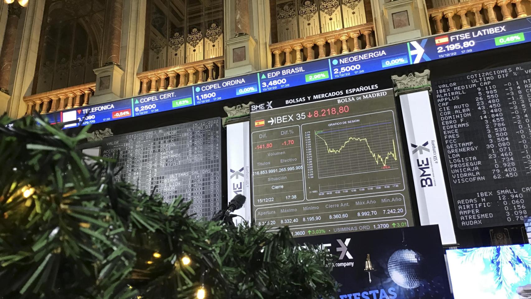 Imagen de la Bolsa de Madrid el pasado 15 de diciembre.