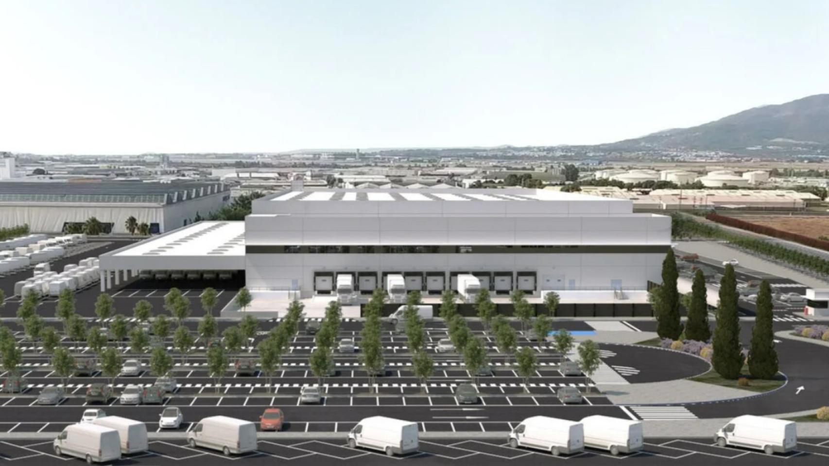 Infografía del gran centro logístico proyectado para Amazon en Málaga.