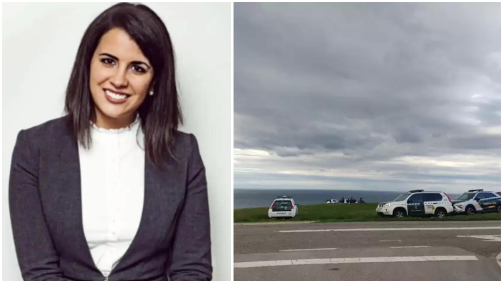 A la izquierda, Sandra Bermejo. A la derecha, la Guardia Civil en el Cabo de Peñas.