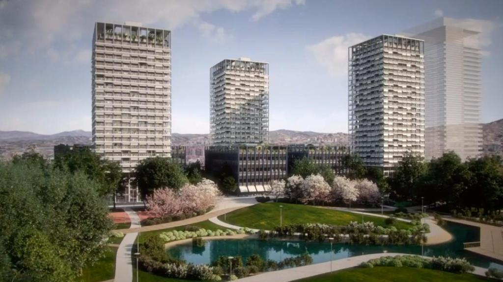 Infografía del proyecto de las torres de Stoneweg en los antiguos suelos de Repsol de Málaga.