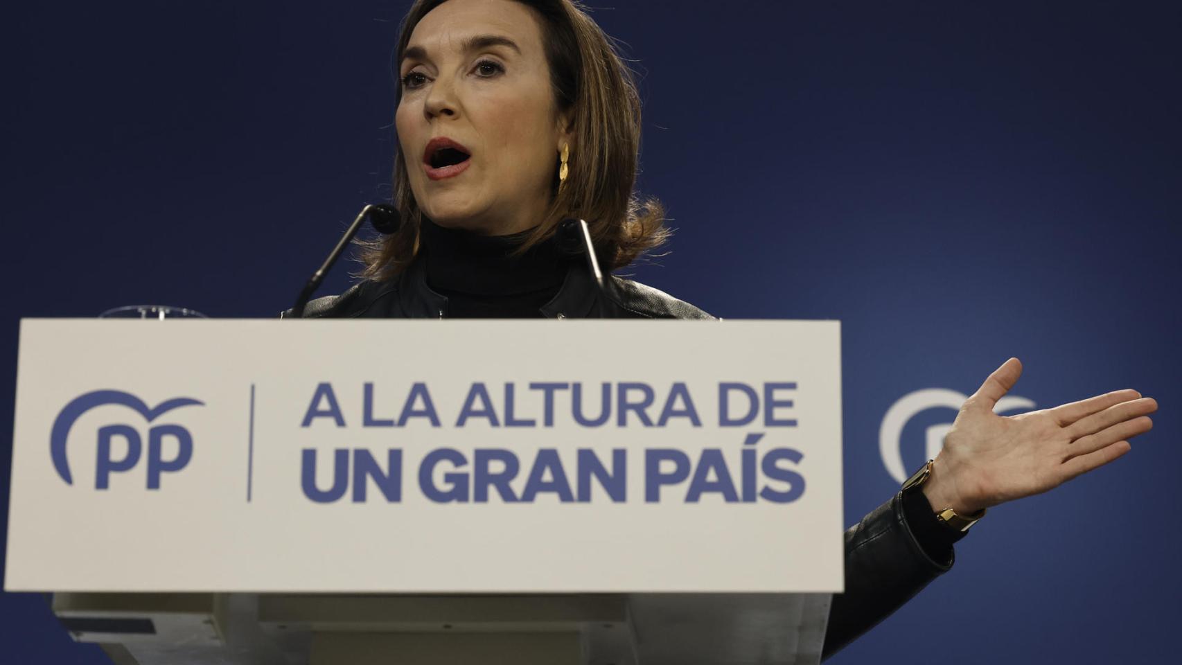 Cuca Gamarra respondiendo a las medidas anunciadas por Sánchez