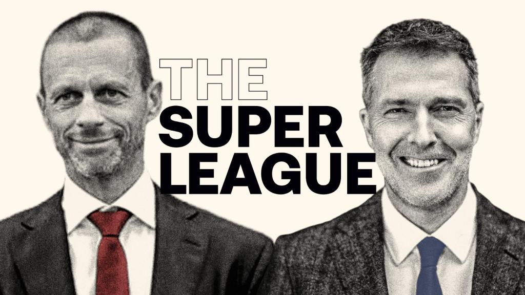 Aleksander Ceferin, presidente de la UEFA, y Bernd Reichart, CEO de la Superliga