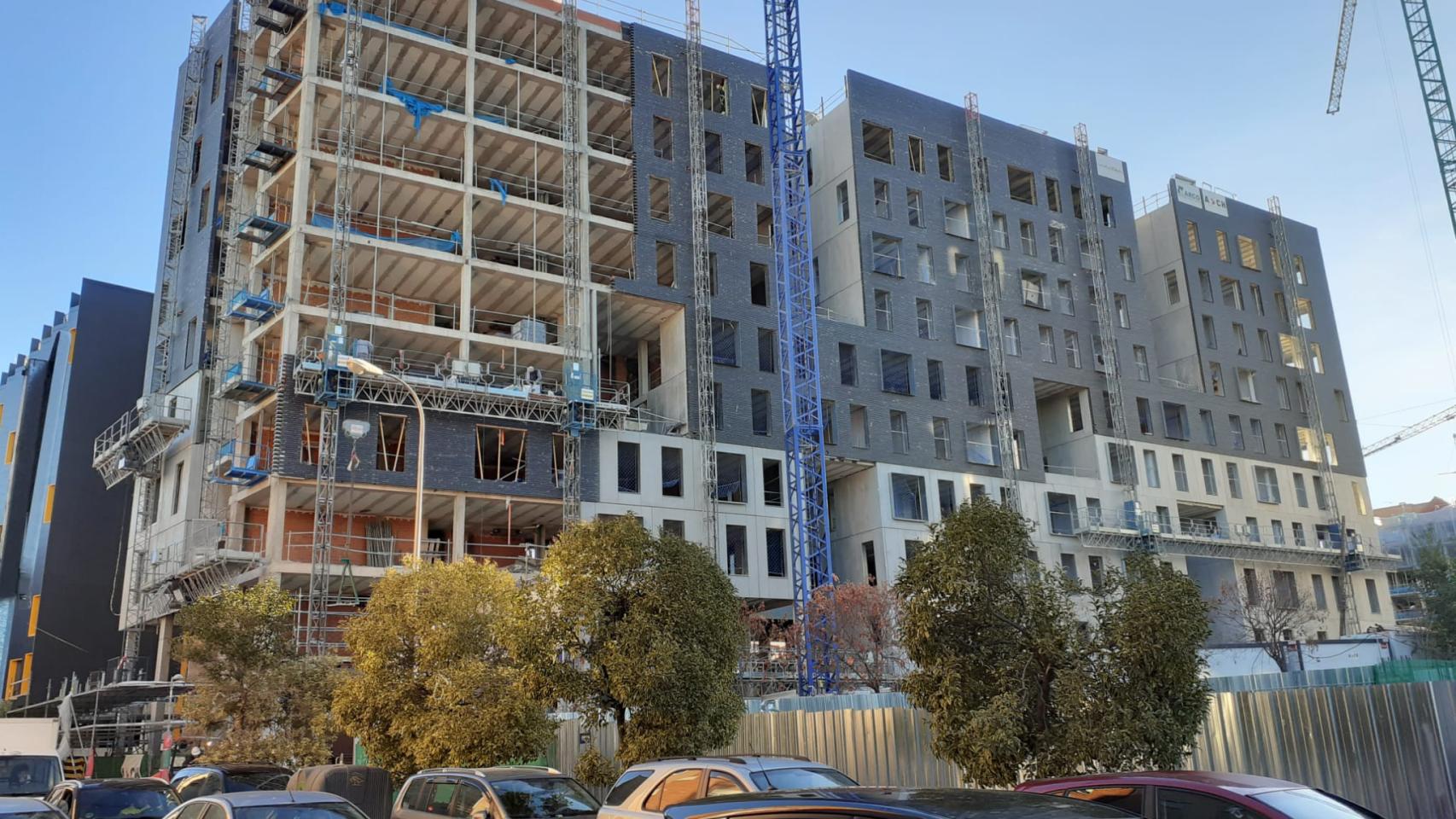 Construcción de vivienda social en Madrid.
