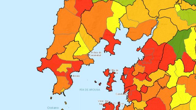 Distribución de las viviendas turísticas en la comarca de O Barbanza