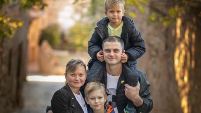 La familia ucraniana Hulii, que reside actualmente en Sigüenza (Guadalajara).