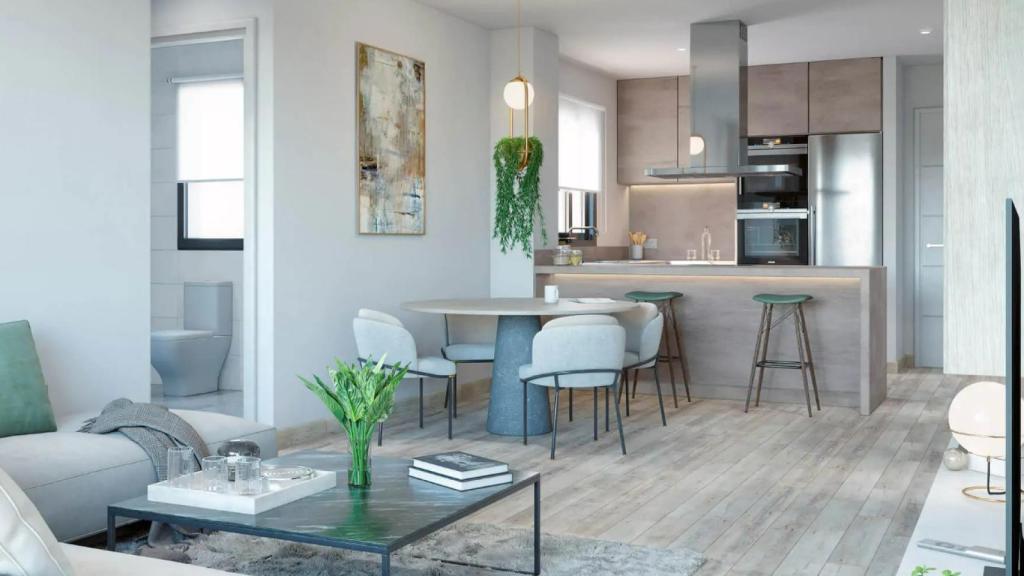 Interior de una de las viviendas proyectadas por Lagoom Living.