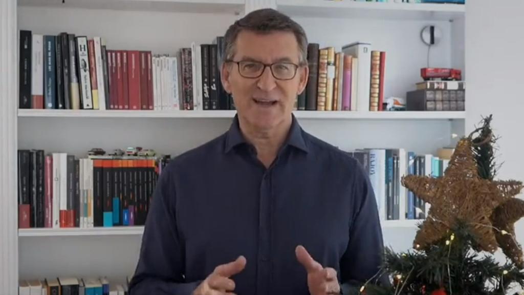Alberto Núñez-Feijóo, presidente del PP, en su discurso de Año Nuevo.