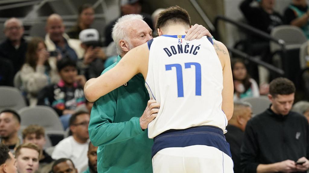 Gregg Popovich y Luka Doncic