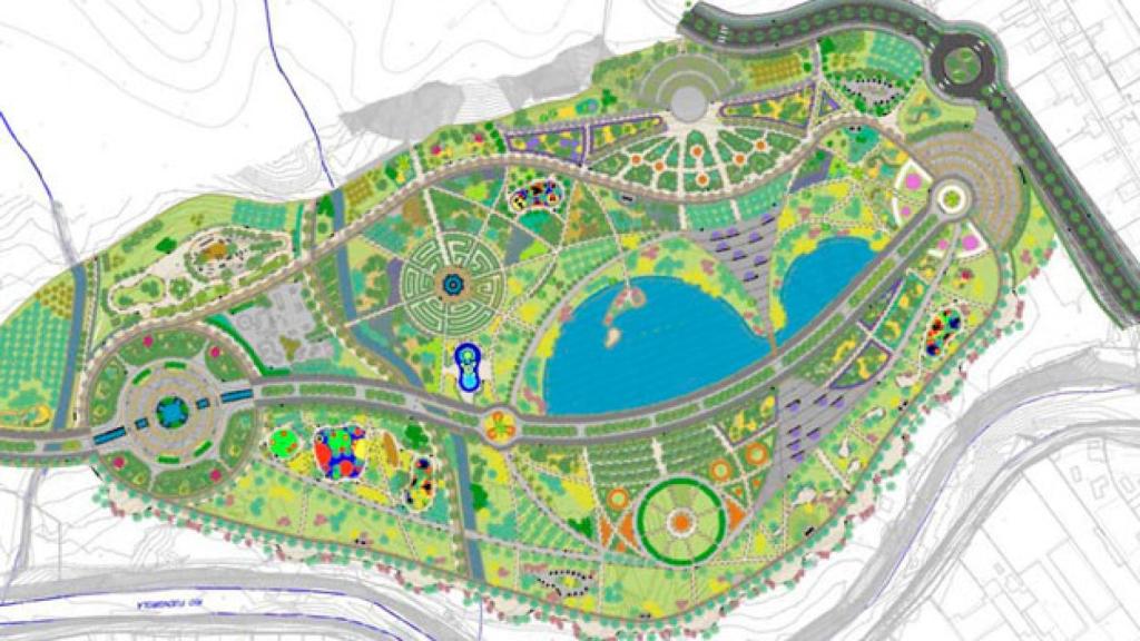 Diseño inicial del Gran Parque de la Costa del Sol proyectado en Mijas, Málaga.