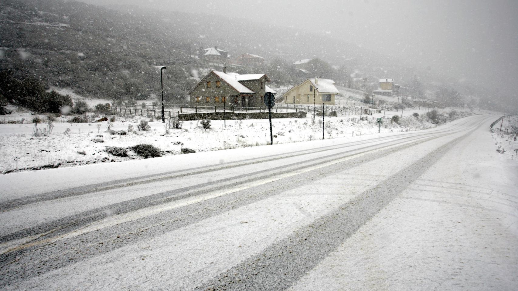 Imagen de archivo de una nevada en San Isidro