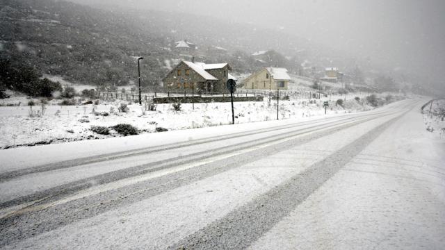 Imagen de archivo de una nevada en San Isidro