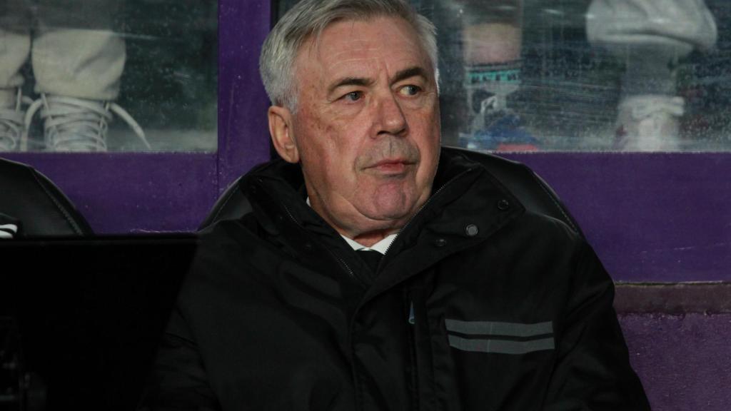 Carlo Ancelotti, en un partido del Real Madrid de la temporada 2022/2023