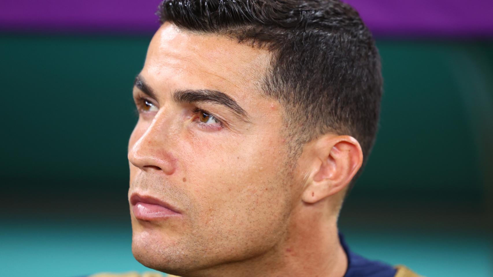 Primer plano del futbolista portugués Cristiano Ronaldo