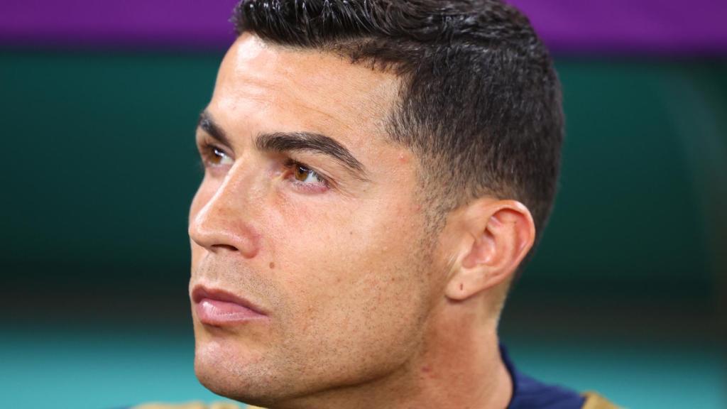 Primer plano del futbolista portugués Cristiano Ronaldo