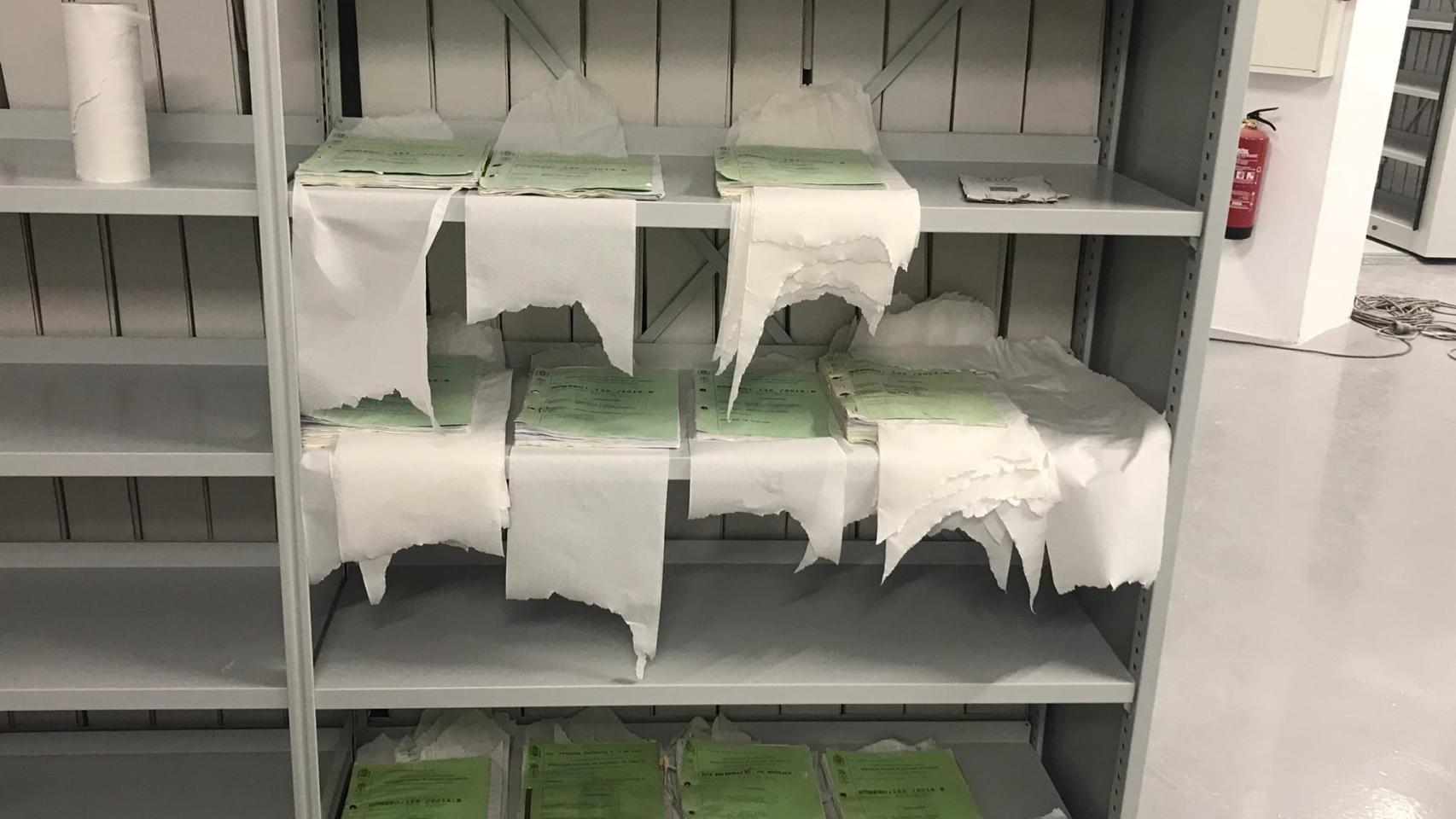 Expedientes en la Ciudad de la Justicia de Vigo.