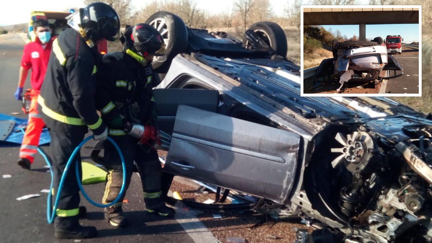 Estado en el que ha quedado el vehículo en el accidente en Mombuey.