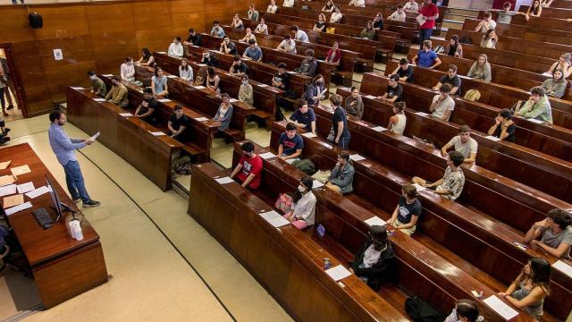 Un aula de la Universidad Complutense de Madrid.