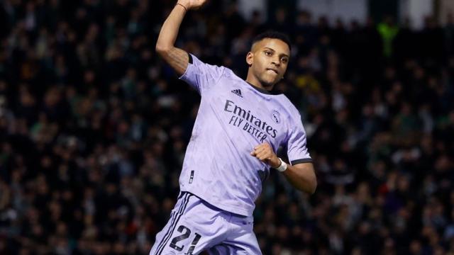 Celebración de Rodrygo Goes de su gol