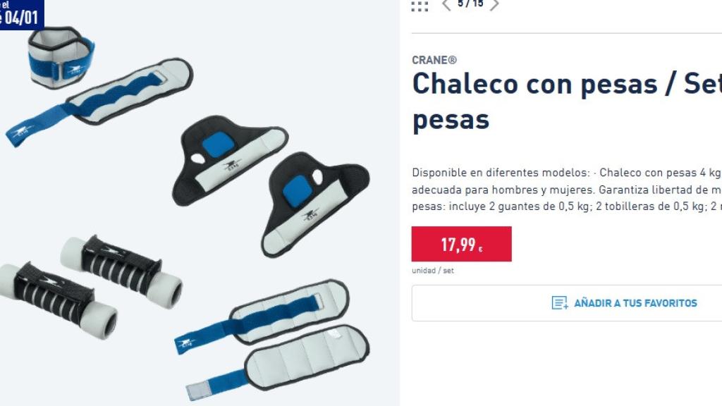 Chaleco con pesas.